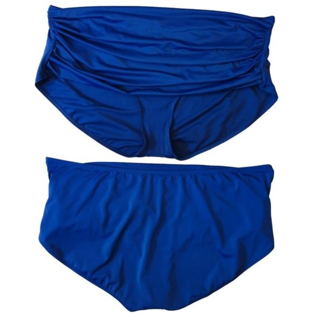 EVRI Full Coverage Swim Bikini Bottoms, Blue, Womens Plus Size 4X